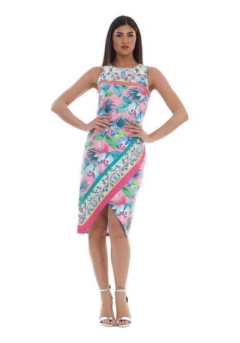 Tropical patterned sheath dress in stretch fabric  GAI MATTIOLO | dress | LV0848UNIC